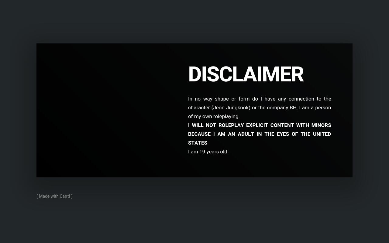 Carrd profile picture for @disclaimers